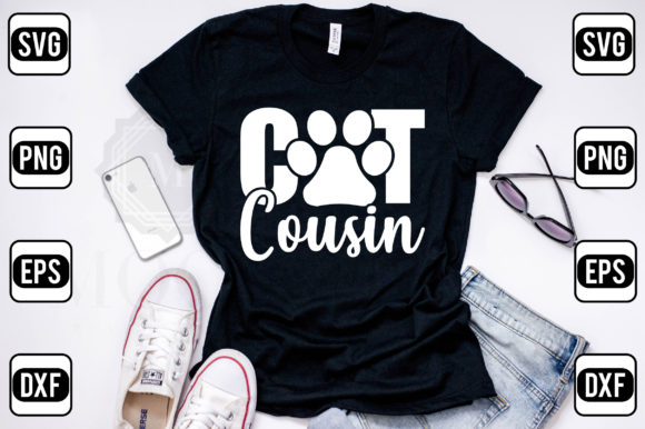 Cat Cousin Embroidery Design