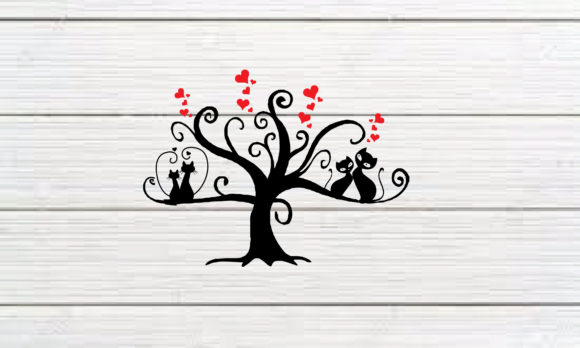 Cat Love Tree: A Creative Embroidery Design