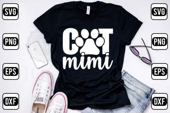 Cat Mimi Embroidery Design