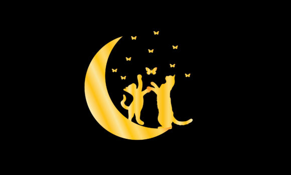 Cat Moon Lover Embroidery Design