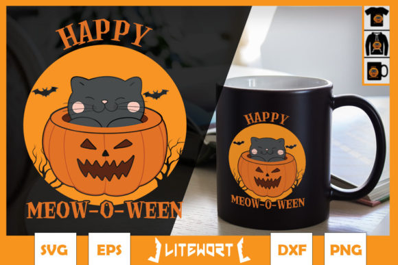 Happy Halloween Meowoween Cute Black Cat