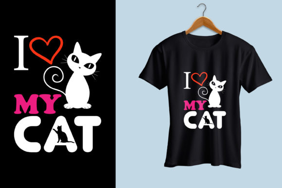 I Love My Cat T-Shirt Design