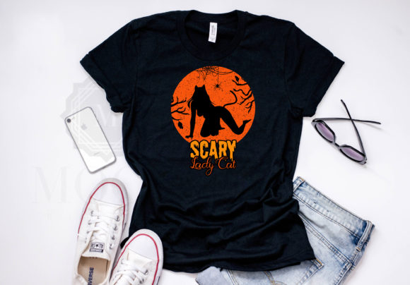Scary Lady Cat - Halloween Tshirt