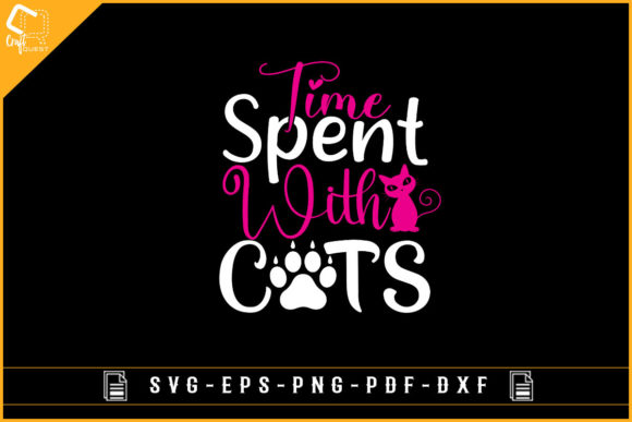 Time Spent with Cats T-shirt Design Svg